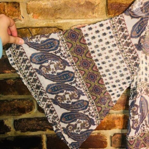 Audrey 3+1 Mixed Media One-Shoulder Blouse Women's Size Small - Picture 6 of 12